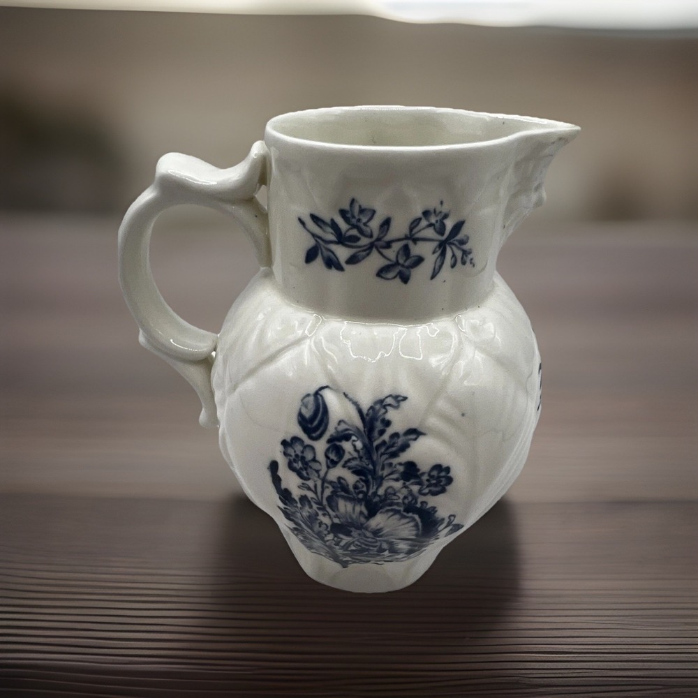 Vtg Royal Worcester Blue Sprays English Face Bone China Creamer Miniature 4"